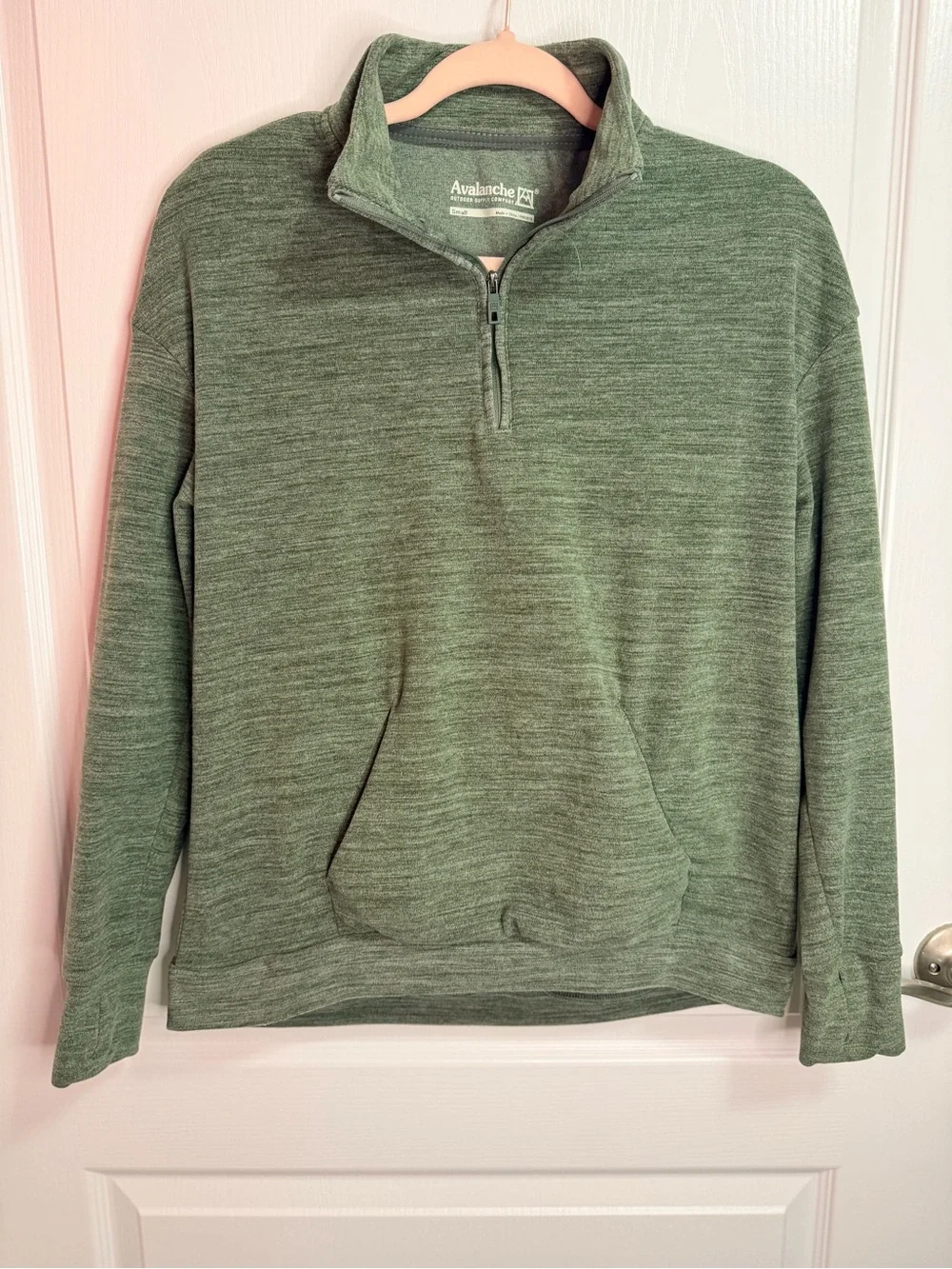 Avalanche Men's Heathered Green Half-Zip Pullover Sweater